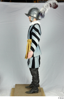  Photos Medieval Guard in cloth armor 3 Medieval clothing a poses medieval soldier striped suit whole body 0003.jpg